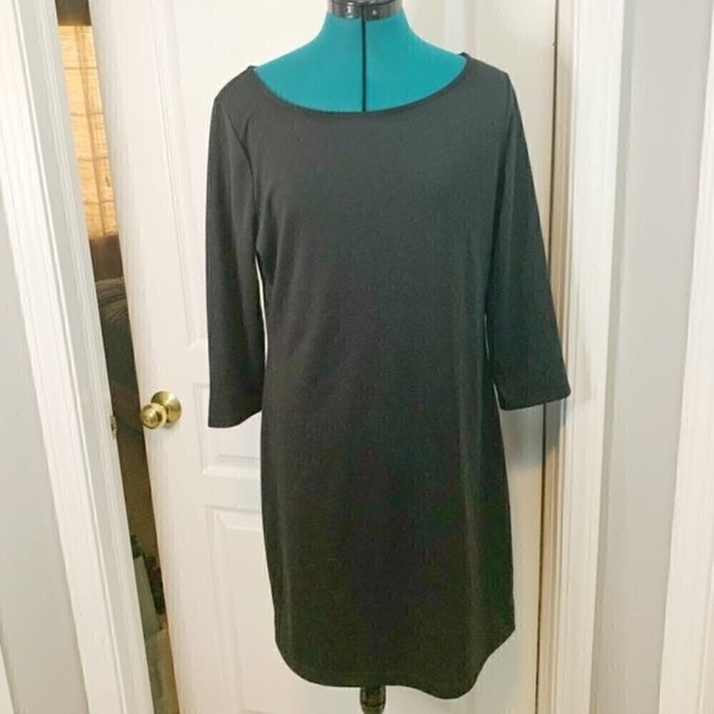 Old Navy Casual Little Black Comfy Relaxed Crew Neck 3/4 Sleeve Dress